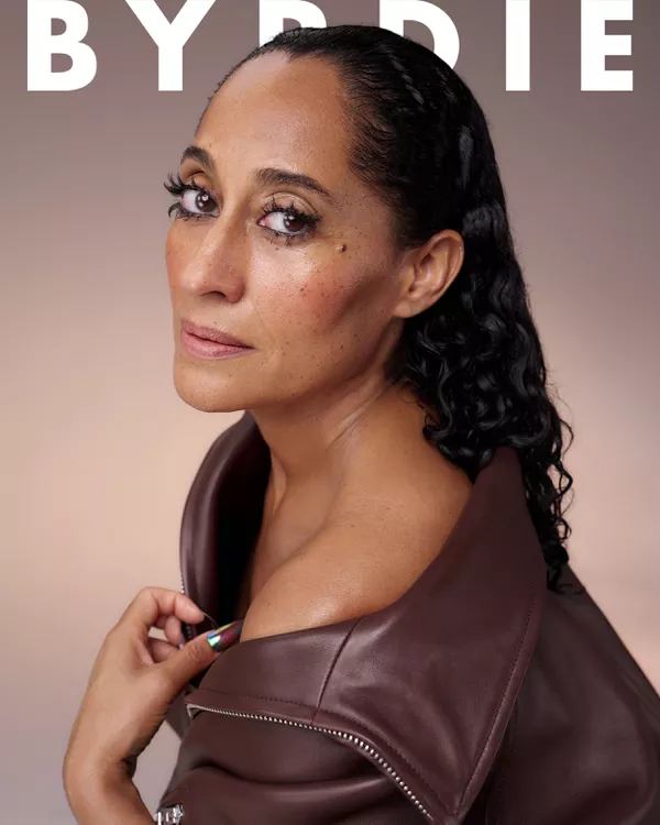 Byrdia cover featuring Tracee Ellis Ross in a leather jacket