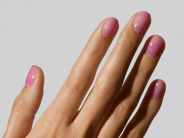 baby pink syrup nails